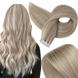 Tape in Hair Extensions Human Hair  18/22 Ash 20Pcs 50Grams